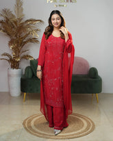 Premium chinon handworked salwar suit
